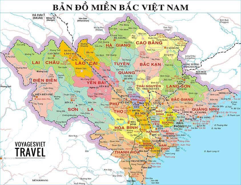 Carte Vietnam Nord