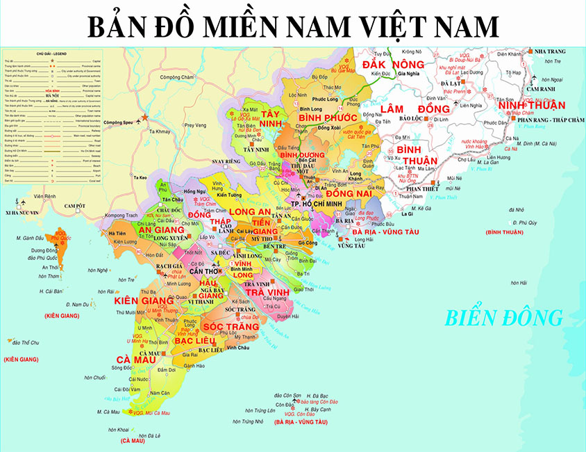 Carte Vietnam Sud